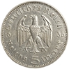 5 рейхсмарок 1936 год F.Пауль фон Гинденбург.Курица.Германия.3-ий Рейх.Серебро. 