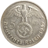 5 рейхсмарок 1937 год J.Пауль фон Гинденбург.Свастика.Германия.3-ий Рейх.Серебро. 