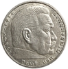 2 рейхсмарки 1939 год A.Пауль фон Гинденбург.Германия.3-ий Рейх.Серебро.