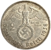 2 рейхсмарки 1939 год J.Пауль фон Гинденбург.Германия.3-ий Рейх.Серебро.  