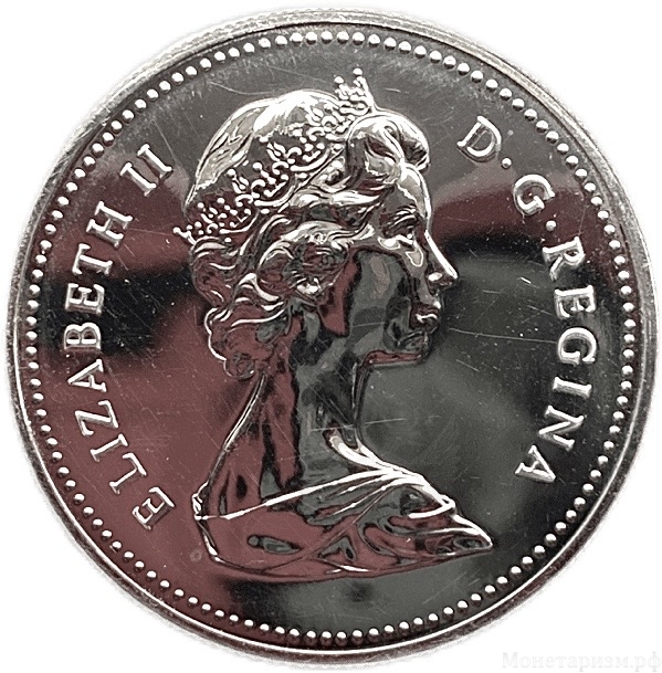 1 доллар 1979 год.Парусный корабль Грифон.300 лет кораблю.Канада.Серебро.