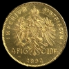 4 флорина (10 франков) 1892 год.Франц Иосиф I.Австро-Венгрия.Золото.