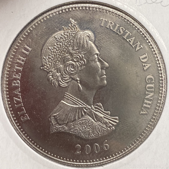 1 крона 2006 год.Каперские корабли Южной Атлантики.Chasseur.Тристан-да-Кунья. 