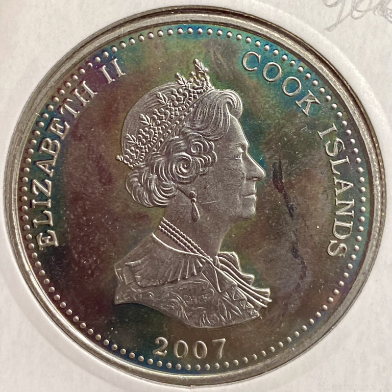 1 доллар 2007 год.Адмирал Горацио Нельсон.Острова Кука.