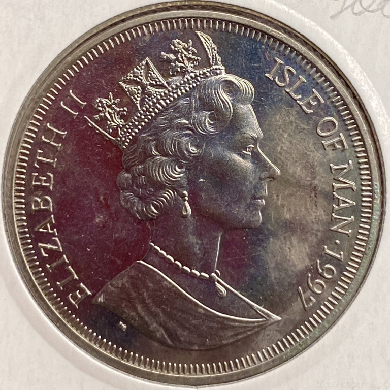 1 крона 1997 год.Корабль Фритьоф Нансен.Остров Мэн.