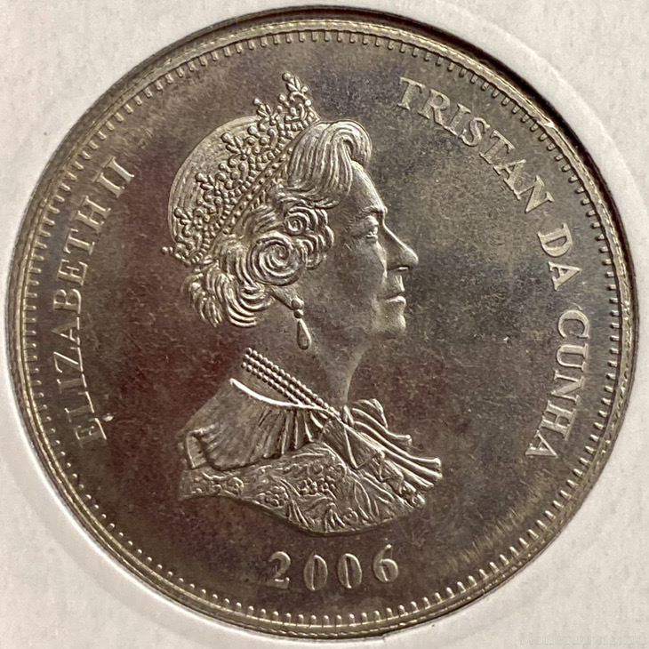 1 крона 2006 год.Каперские корабли Южной Атлантики.Cabot.Тристан-да-Кунья. 