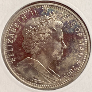 1 крона 2005 год.Сражение при Абукире.Нил.200 лет Трафальгарской Битве.Остров Мэн.Великобритания.