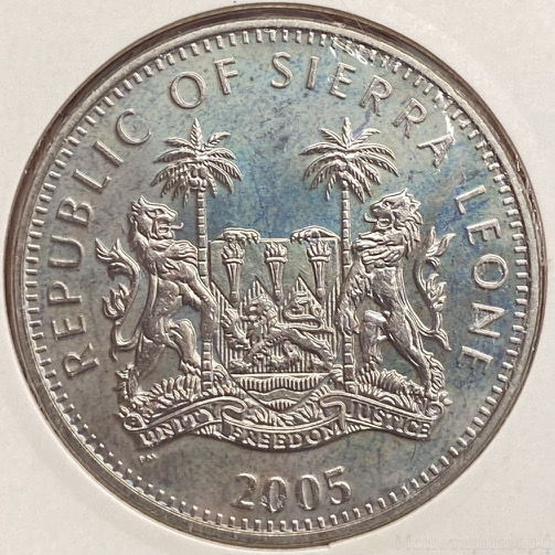 1 доллар 2005 год.Крокодил.Аллигатор.Сьерра Леоне.