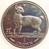 1 крона 1994 год.Японская короткохвостая кошка.Остров Мэн.Великобритания.