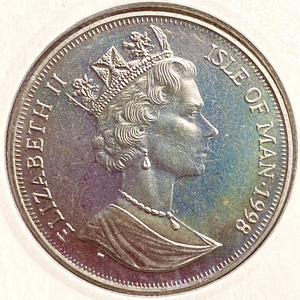1 крона 1998 год.Бирманская кошка.Остров Мэн.Великобритания.