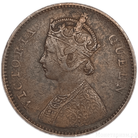1/4 Анна 1862 год.Британская Индия.Медь.
