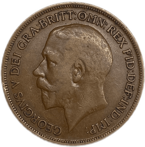 1 пенни 1916 год.Георг V.Великобритания.Бронза.