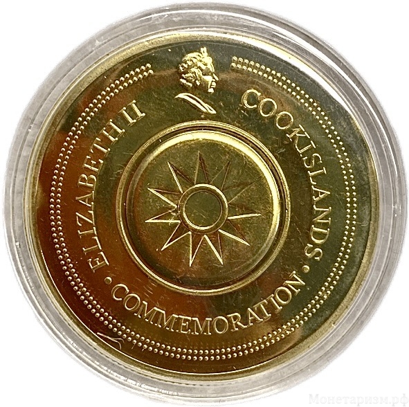 Сувенирный монетовидный жетон.Боец смешанных единоборств Фёдор Емельяненко.Острова Кука.Цветной,позолота.