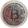 Сувенирный монетовидный жетон.BITCOIN.Криптовалюта.Серебрение.