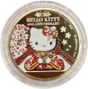 Сувенирный монетовидный жетон 2014 год.40 летие мультфильма Hello Kitty.Острова Кука.Позолота,эмаль.
