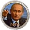 Сувенирный монетовидный жетон.Президент России В.В.Путин.Послание террористам.Острова Кука.Цветной,позолота.