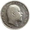 3 пенса 1907 год.Эдуард VII.Великобритания.Серебро.