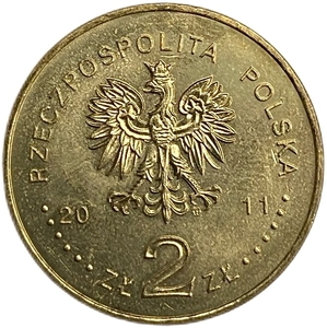 2 злотых 2011 год.100 лет Обществу Защиты Слепых.Польша.