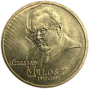 2 злотых 2011 год.100 лет со дня рождения Чеслава Милоша.Польша. 