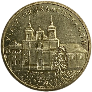 2 злотых 2011 год.Монастырь Францисканский в г.Познань.Польша. 