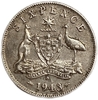 6 пенсов 1943 год.Георг VI.Австралия.Серебро.