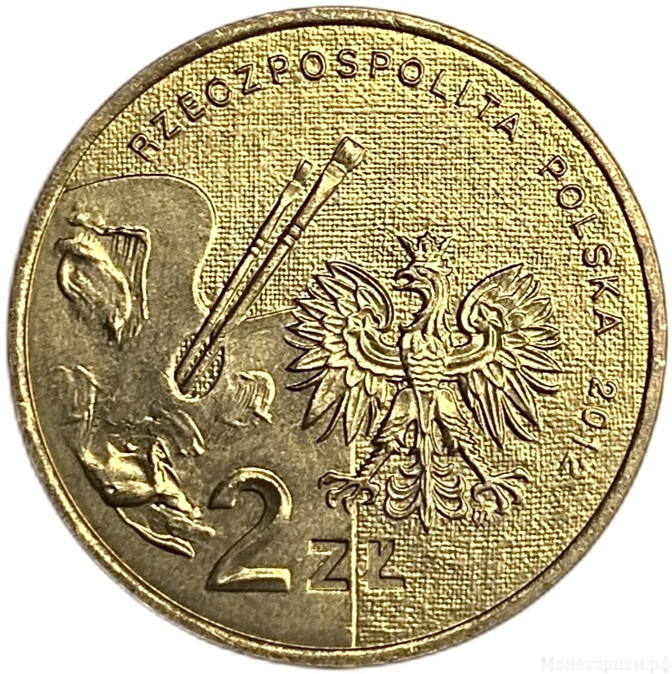 2 злотых 2012 год.Пётр Михаловски.Польша.  