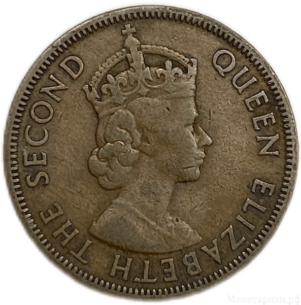 5 миль 1955 год.Елизавета II.Кипр.Бронза.
