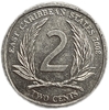 2 цента 2008 год.Елизавета II.Восточные Карибы.