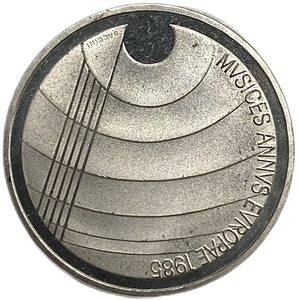 5 франков 1985 год.Европейский год музыки.Швейцария.Proof. 
