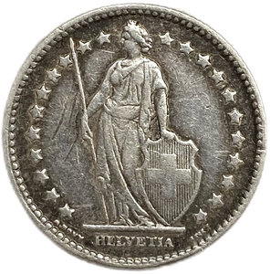 1 франк 1900 год.Швейцария.Серебро. 