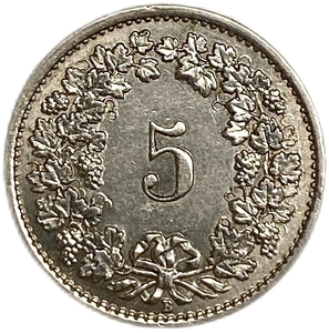 5 раппен 1933 год.Швейцария. 