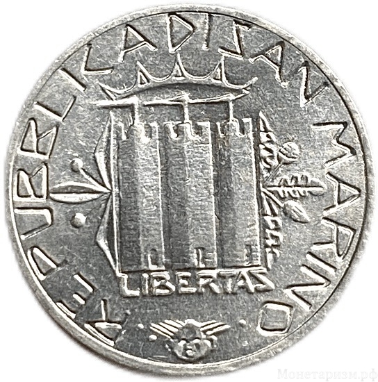 5 лир 1985 год.Борьба с наркотиками.Сан-Марино.