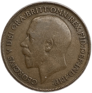 1 пенни 1918 год.Георг V.Великобритания.Бронза.