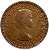 1 фартинг 1953 год.Елизавета II.Птица крапивник.Великобритания.Бронза.