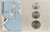 Набор из 3 монет 1980 год в запайке с описанием страны.Лаос.UNC.