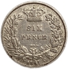 6 пенсов 1856 год.Королева Виктория.Великобритания.Серебро.