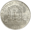 100 шиллингов 1975 год.150-летие Иоганна Штраусса.Австрия.Серебро.