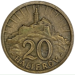 20 геллеров 1940 год.Германская оккупация.Словакия. 