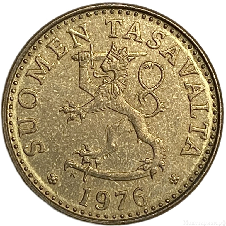 20 пенни 1976 год.Сосна.Финляндия.   