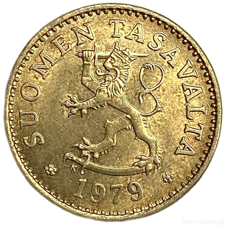 10 пенни 1979 год.Сосна.Финляндия.    