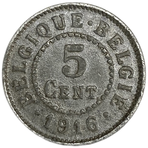 5 сантимов 1916 год.Альберт I.Бельгия.