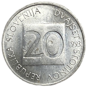 20 стотинов 1993 год.Сова.Словения. 
