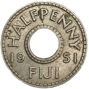 1/2 пенни 1951 год.Георг VI.Фиджи. 