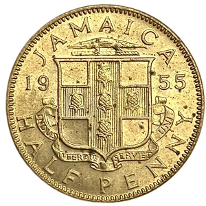 1/2 пенни 1955 год.Елизавета II.Ямайка.  