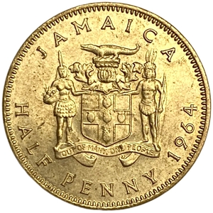 1/2 пенни 1964 год.Елизавета II.Ямайка.   