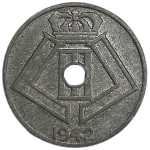 5 сантимов 1942 год.Леопольд III.Бельгия. 