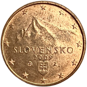 1 евроцент 2009 год.Словакия.  
