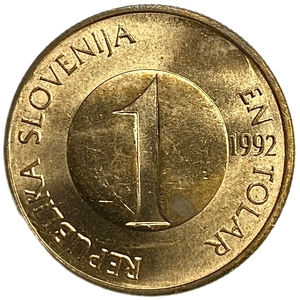 1 толар 1992 год.Лосось.Словения. 