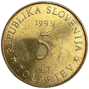 5 толаров 1993 год.400 лет битве при Сисаке.Словения.