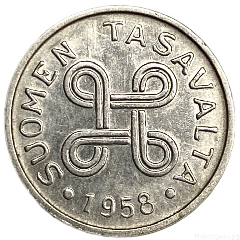 1 марка 1958 год.Финляндия.   